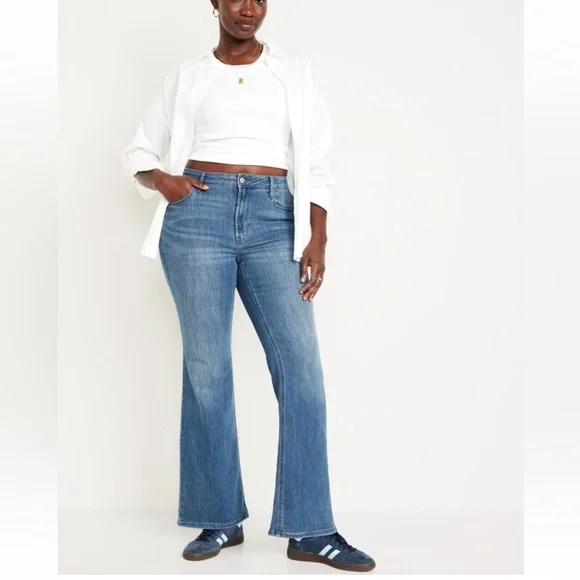 Old Navy Womens High Waisted WOW Flare jeans size 10 tall BNWT - Picture 4 of 7